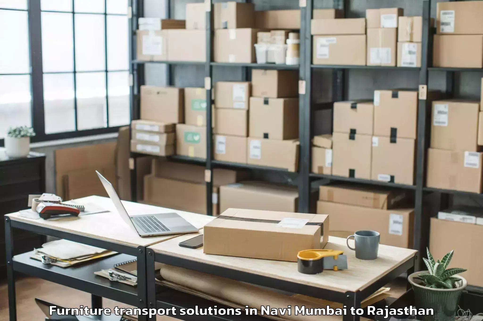 Top Navi Mumbai to Rajsamand Furniture Transport Solutions Available